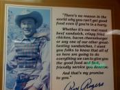 English: Photo of a sign hanging in a Roy Rogers restaurant in New York City