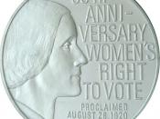 Silver Franklin Mint Womens Right to Vote 50th Anniversary 1970
