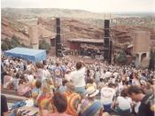 Grateful Dead at Red Rocks with deadheads waiting for concert/show to start