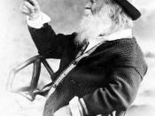 English: Photo of American poet Walt Whitman holding a (fake) butterfly. From Leaves of Grass by Walt Whitman. Published by M. Kennerley, 1897.
