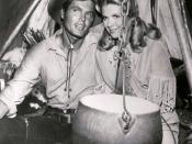 Publicity photo of Ty Hardin and Nina Shipman from the television program Cheyenne.