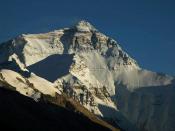 Mount Everest north face from Ronguk monastery in Tibet.