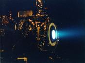 Nuclear reactors could be used to power ion engines such as this one used on Deep Space 1.