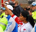 English: Amara Karan captured during Olympic Torch Relay in London 2008