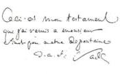 De Sade's signature