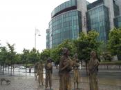Famine sculpture in front of the International Financial Services Centre, Dublin