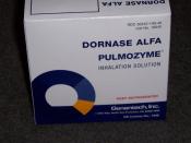 English: Dornase Alfa, also known as Pulmozyme, a commonly inhaled treatment amongst CF patients.