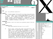 This screenshot shows the X Window System running Tom's Window Manager (twm), and a number of client apps: the xlogo, an xterm, oclock, xbiff, xman, and xload. This screenshot is reminiscent of a typical Unix graphical desktop from the late 1980s to early