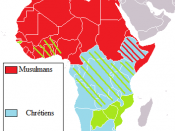 Map with religions in Africa
