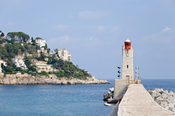 The lighthouse of Nice, on the Mediterranean coast (French Riviera).
