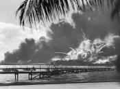 English: A navy photographer snapped this photograph of the Japanese attack on Pearl Harbor in Hawaii on December 7, 1941, just as the USS Shaw exploded. (80-G-16871)