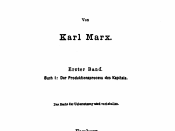 Das Kapital, Karl Marx, Titelseite