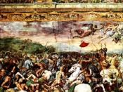 Constantine at the battle of the Milvian Bridge, fresco by Raphael, Vatican Rooms.