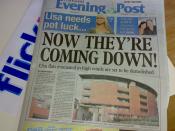 The Yorkshire Evening Post, an evening tabloid newspaper printed in Leeds, England