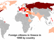 Foreign citizens in Greece in 1998 by country of citizenship,