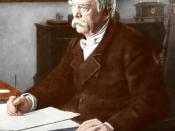 Otto von Bismarck in his study in the year 1886. Restoration and arbitrary colorisation of this picture.