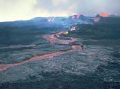Aa lava flow from Mauna Loa during its 1984 eruption.