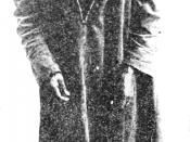 Ishi the last of the Yahi tribe. From a photograph taken after his capture at Oroville, California in 1911. He is wearing a 