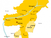 Political boundary of Assam in the 1950s.