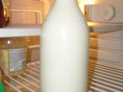 A Dairy Crest Semi-Skimmed Milk Bottle.