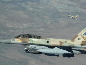 English: A two-ship of Israeli Air Force F-16s from Ramon Air Base, Israel, head out to the Nevada Test and Training Range, July 17 during Red Flag Exercise 09-4.