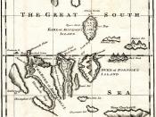 English: Map of the Galapagos Islands as described by Ambrose Cowley in 1684.