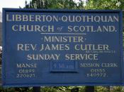 English: Libberton and Quothquan Church board Interesting to note that the Rev Cutler is also a Chartered Engineer and a member of the Chartered Institute of Structural Engineers.