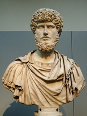 Portrait of Emperor Lucius Verus. Marble, ca. 161-170 AD. From Rome.