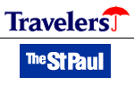 Top: The familiar umbrella logo of the Travelers, used until its spinoff from Citigroup. Bottom: The logo that The St. Paul used prior to the merger with Travelers.