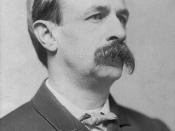 Photographic portrait of Edward Bellamy, American author, c. 1889. This image is digitally edited from the Library of Congress online collection, as identified below. Copyright has expired on this image.