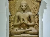 Buddha in Sarnath Museum (Dhammajak Mutra) Location:Sarnath Museum, India.