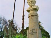Bust of Luigi Pirandello in a public park (Giardino Inglese) in Palermo, Sicily.