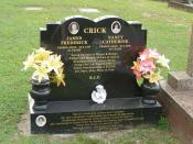 Headstone in Pimpama Uniting cemetery
