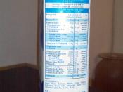 English: an Malaysia Product Soy Milk ... Enriched with high calcium . showing Envelope: vitamins and minerals informations.