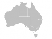 Grey locator map of Australia