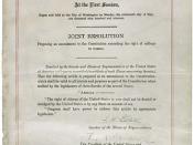 Nineteenth Amendment to the United States Constitution, 06/04/1919 - 06/04/1919