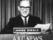 James Dibble reading the first ABC News bulletin in 1956.