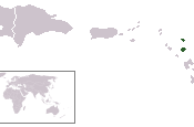 Location of Antigua and Barbuda in the Caribbean.