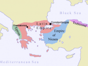 English: Byzantine Empire after the 4th Crusade. The Latin Empire, Empire of Nicaea, Trebizond and Epirus. Borders are very uncertain.