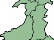 Mid Glamorgan shown within Wales as a preserved county