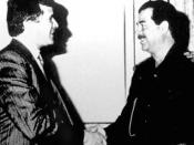 Carlos Cardoen meets with Iraqi Leader Saddam Hussein.