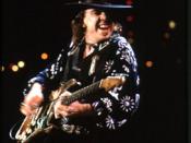 English: Stevie Ray Vaughan Photograph © Scott Newton Weselex Depository Rights Reserved.