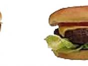 English: Cheeseburger 20 years ago had 333 calories well a modern cheeseburger contains 590 calories.