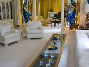 The living room in Elvis Presley's mansion, Graceland.