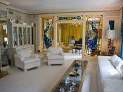 The living room inside Elvis Presley's mansion, Graceland.