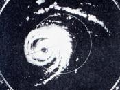 Radar image of Hurricane Donna making landfall
