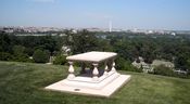 Tomb of Pierre Charles L'Enfant, designer of Washington, D.C.'s original city plan, on the grounds of Arlington House (the Robert E. Lee Memorial) at Arlington National Cemetery in Arlington, Virginia, in the United States.
