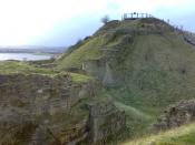 English: A view of the Motte and Barbican at Sandal Castle