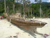 Moken boat in Surin Islands