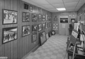 Interior view of the basement exhibition at the 16th Street Baptist Church in Birmingham, Alabama, with pictures of the events of the Civil Rights movement and the 1963 bombing of the church.